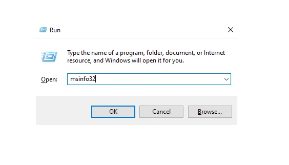 Ketik MSInfo32