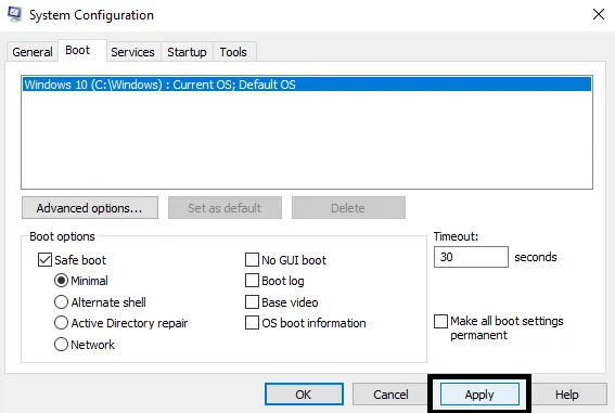 Apply MSConfig di Windows