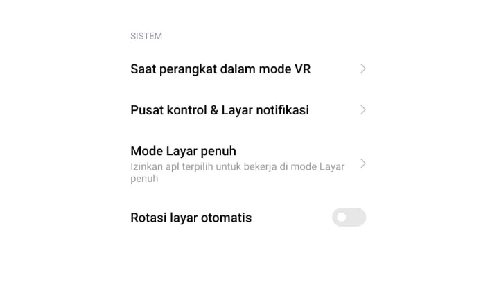 Atur Rotasi Layar HP di Setelan