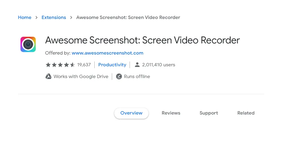Awesome Screenshots di Chrome