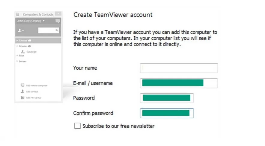 Membuat Akun di TeamViewer