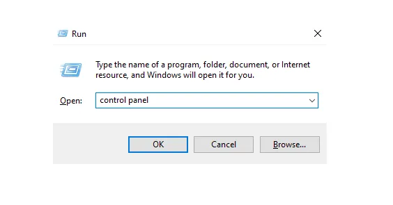 Buka Control Panel Windows