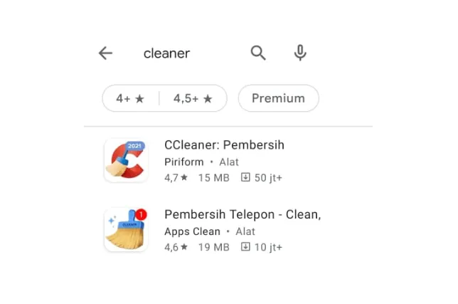 Aplikasi Pembersih di Playstore