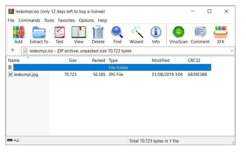 Contoh File ISO di Winrar