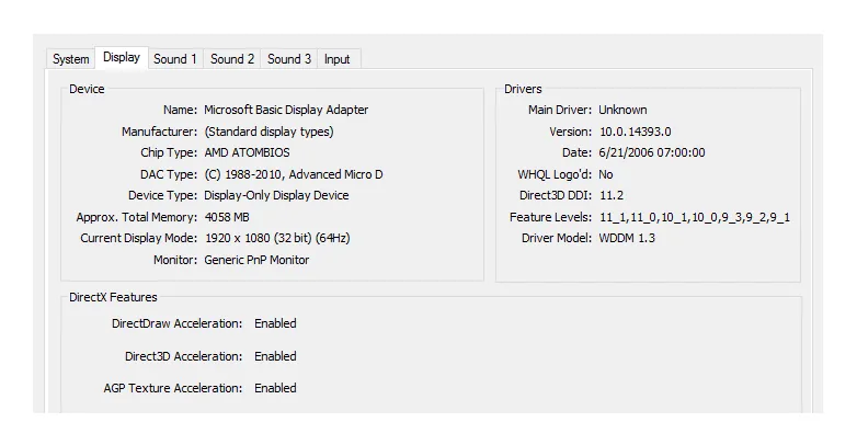 Microsoft Basic Display