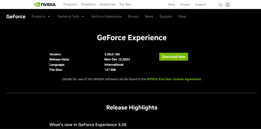 Download Geforce Experience