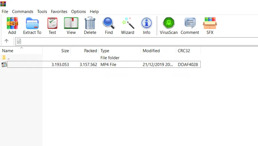 Data ISO di Winrar