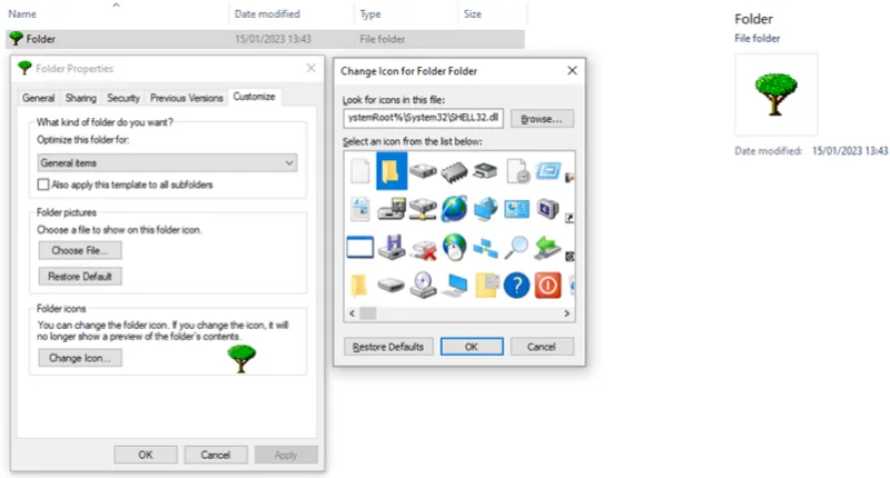 Ganti Folder Kembali Ke Default