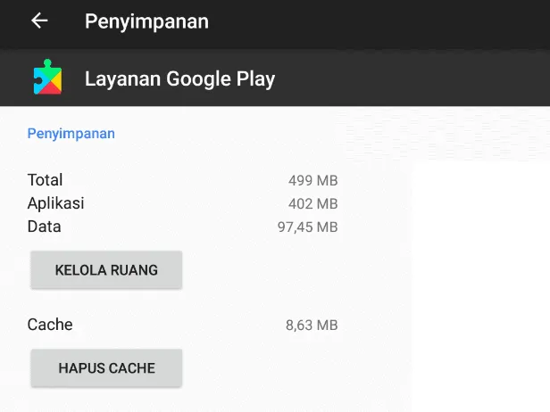 Hapus Cache Layanan Google Play