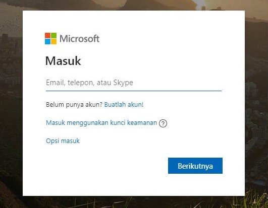 Login ke Akun Microsoft