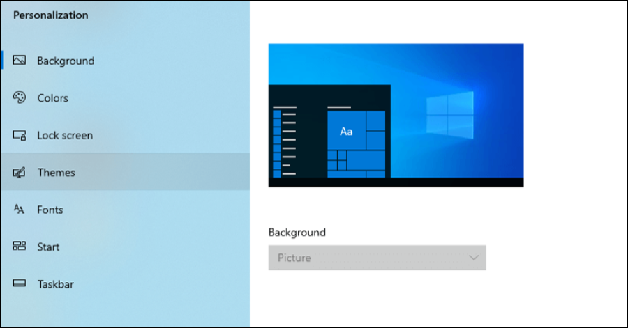 Pengaturan Themes Windows 10