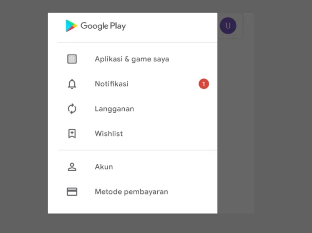 Buka Menu di Playstore