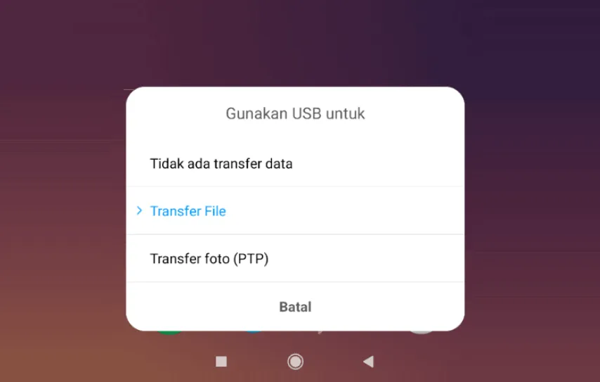 Mode Transfer di HP