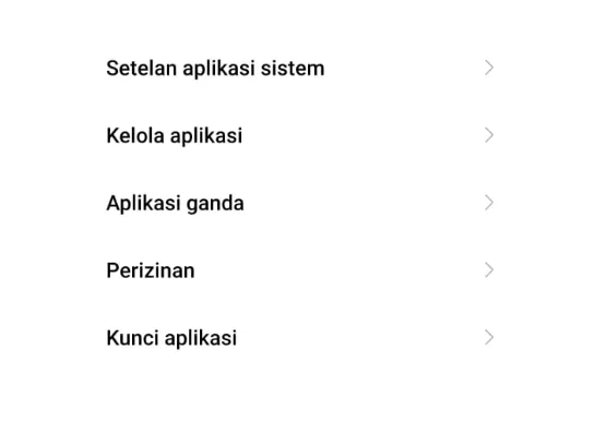 Menu Aplikasi Sistem