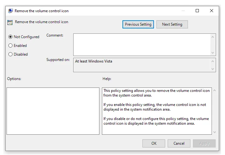 Setting Control Icon