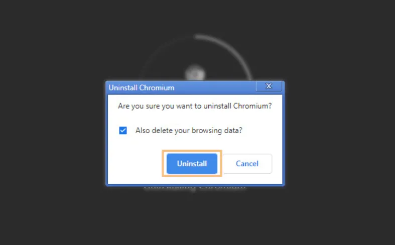 Opsi Uninstall Chromium