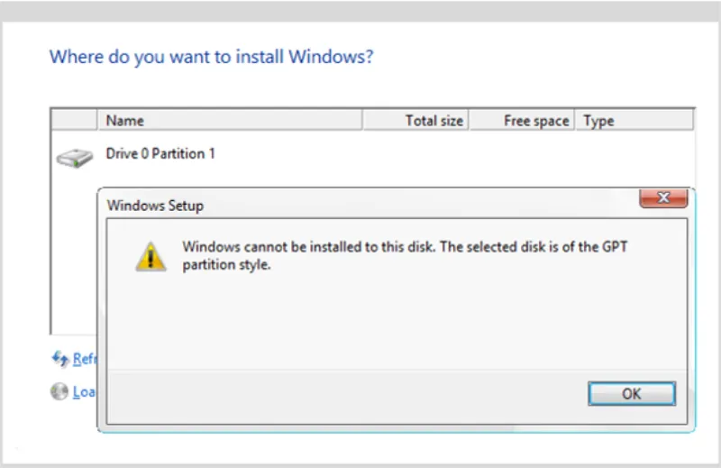 Windows Cannot be Installed to this Disk