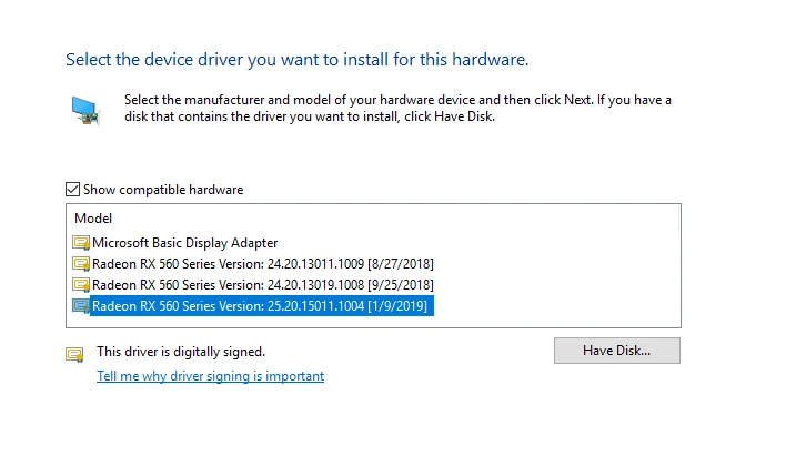 Memilih Driver VGA