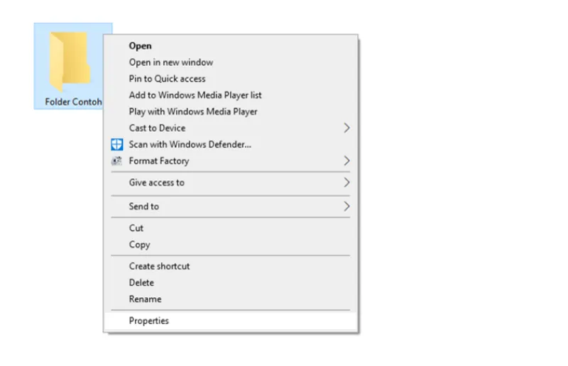 Buka Menu Properties