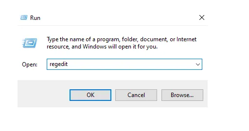 Buka Regedit di Windows