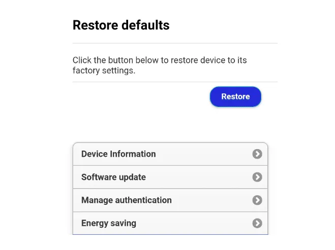 Menu Restore WiFi ke Default