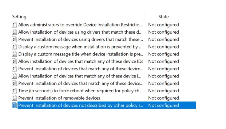 Menu Prevent Installation