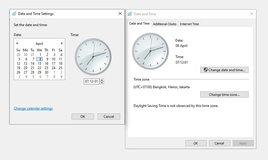 Setting Waktu Control Panel