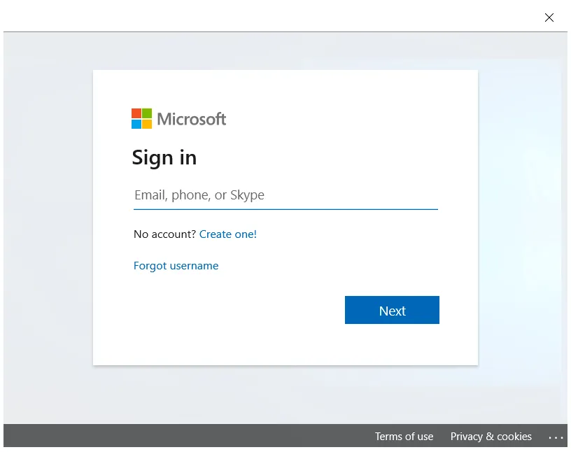 Login di Microsoft Store