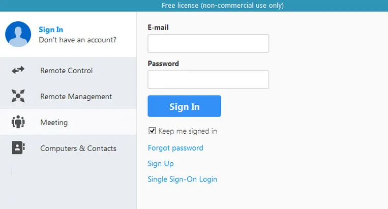 Sign up di Teamviewer