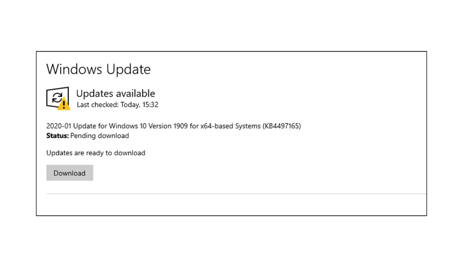Menu Update Windows