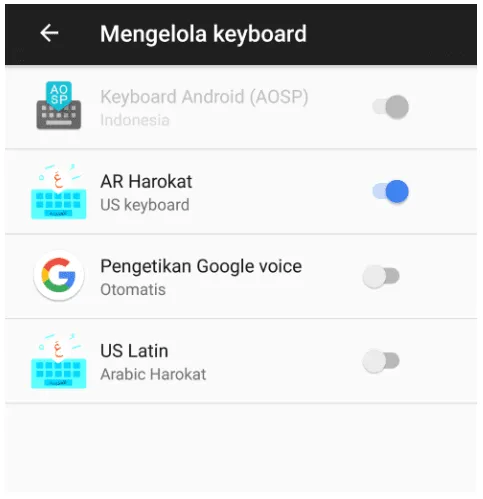 Setting Harakat Keyboard