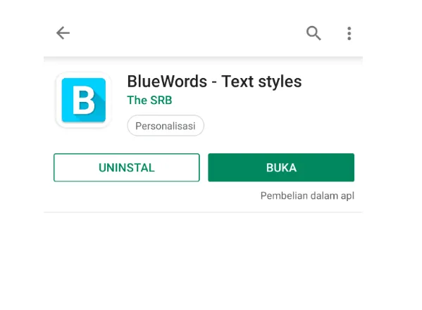 Aplikasi Blue Words Playstore