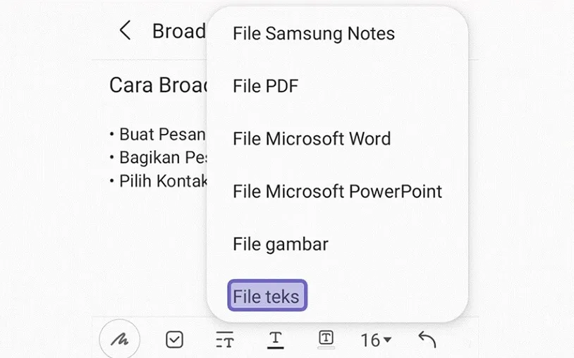 Menu File Teks