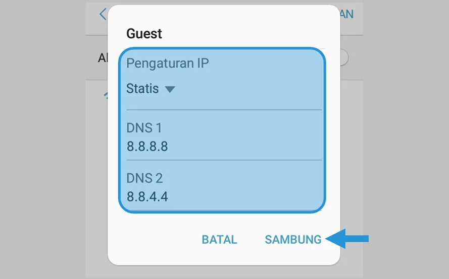 Mengatur DNS HP