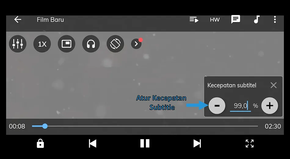 Atur Kecepatan Subtitle MXPlayer