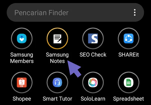 Buka Note di HP