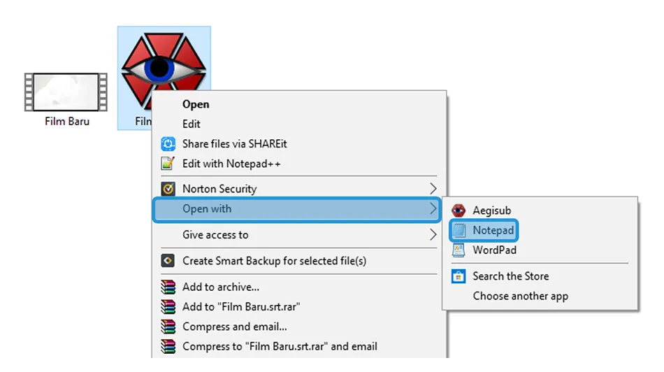 Buka Data Subtitle Notepad