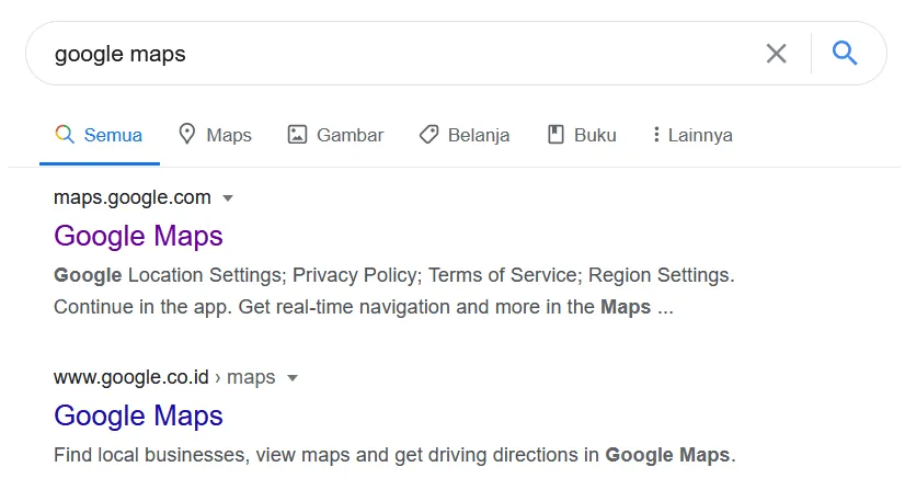 Buka Google Maps di Browser