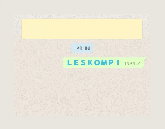 Hasil Tulisan Warna Biru di WhatsApp