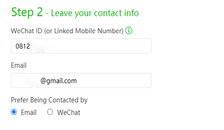 Menu WeChat Help Center