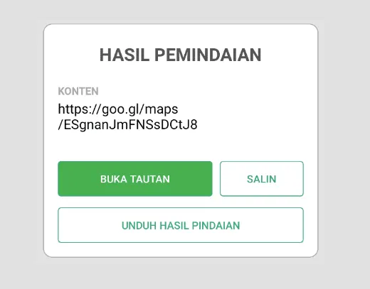 Hasil Scan Aplikasi Maps