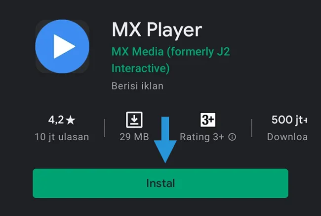 Pasang MXPlayer