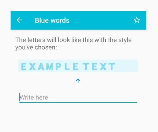 Mengetik Tulisan di Blue Words