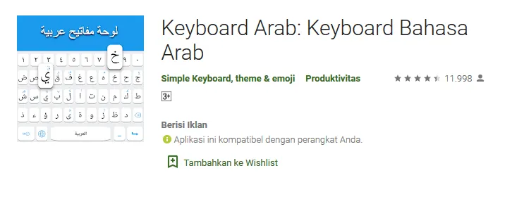 Aplikasi Keyboard Arab Bahasa Arab