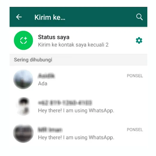 Mengirim Tulisan ke Kontak WA