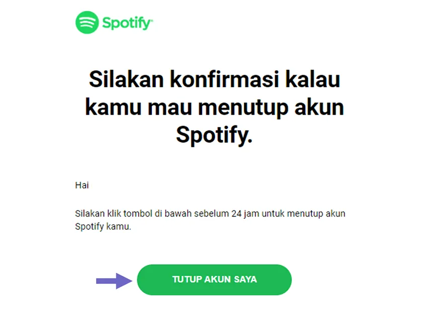 Mengkonfirmasi Kembali Penutupan Akun Spotify