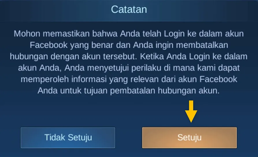 Konfirmasi Unbind Facebook