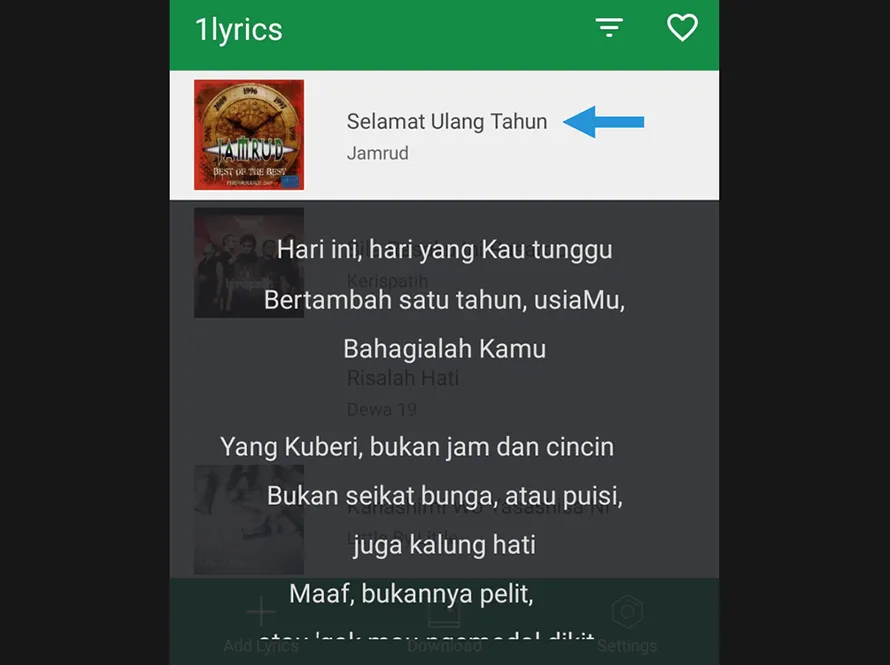 Contoh 1Lyrics