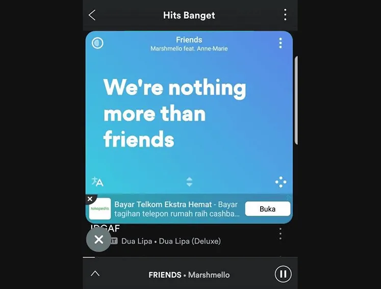 Tampilkan Lirik Spotify iPhone