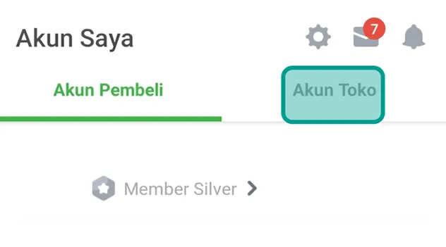 Menu Akun Toko Tokped